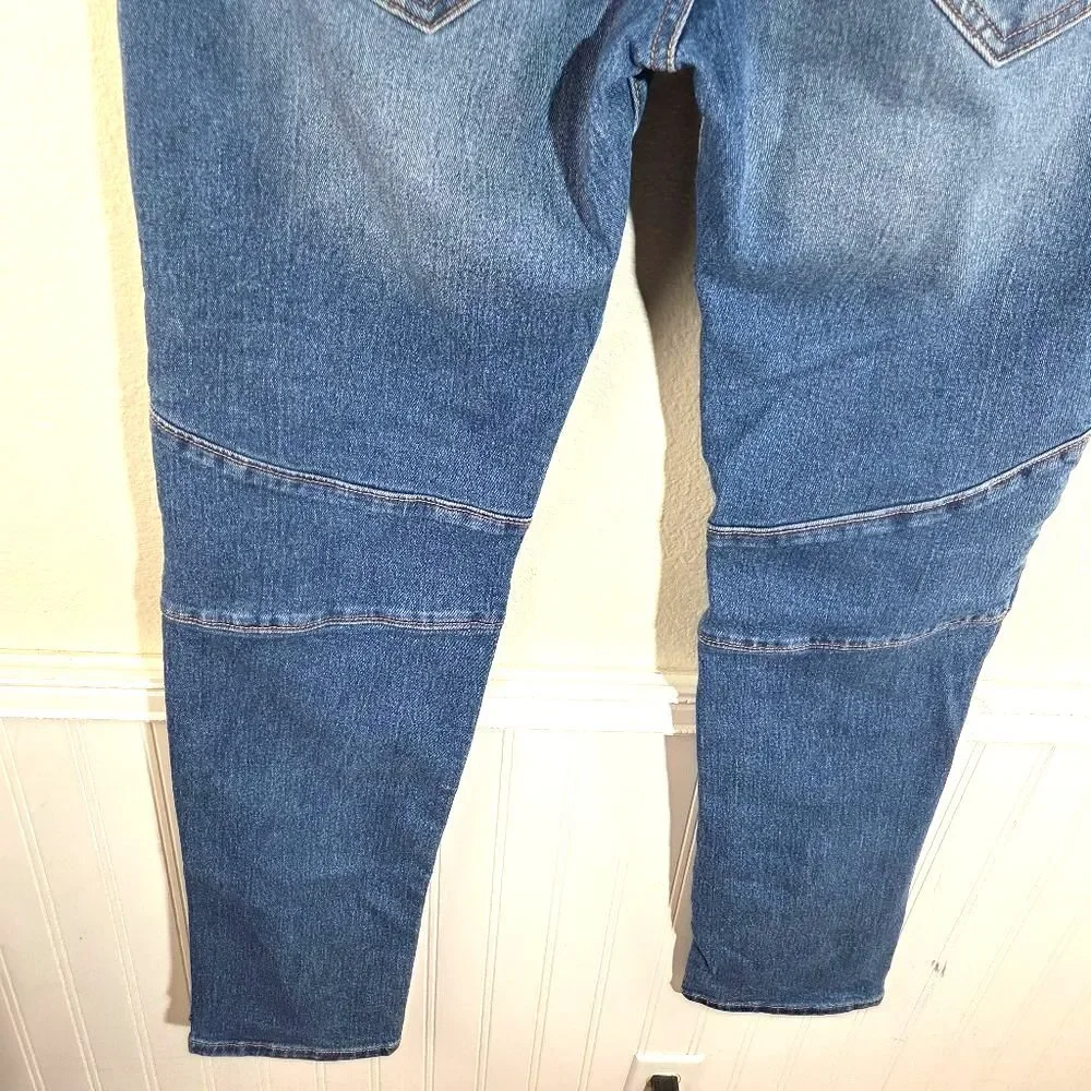 Men's True Religon Rocco Moto Relaxed Skinny Denim Blue Jeans Size 32